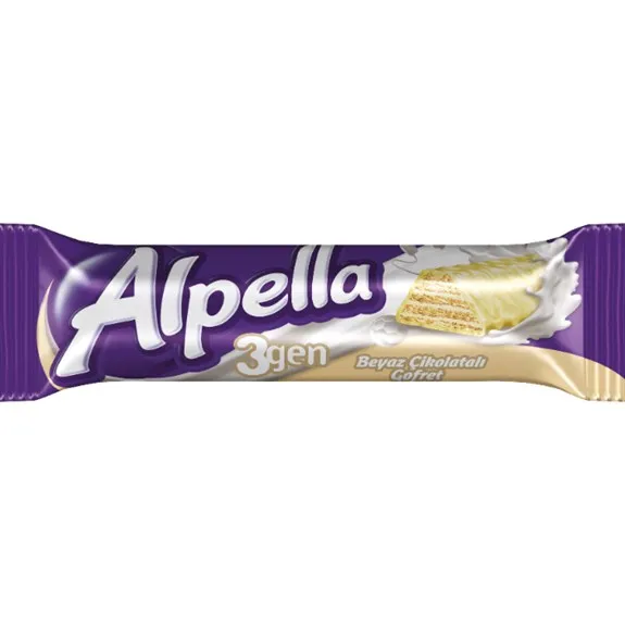 Alpella 3Gen Beyaz Çikolatalı Gofret 28 Gr