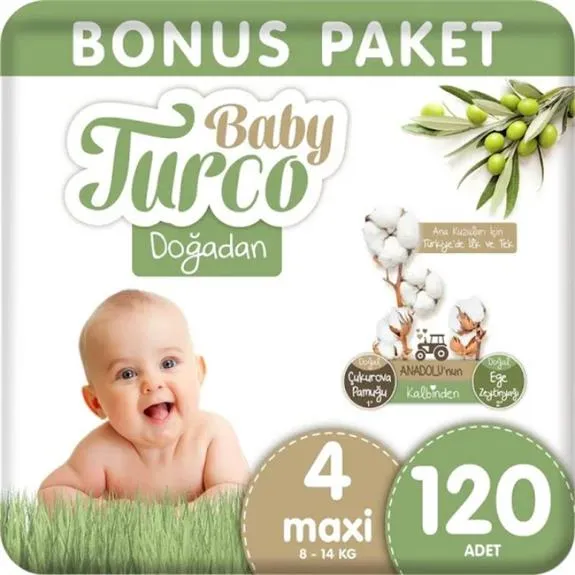 Baby Turco Doğadan Bebek Bezi Bonus Paket 4 No 120 Li