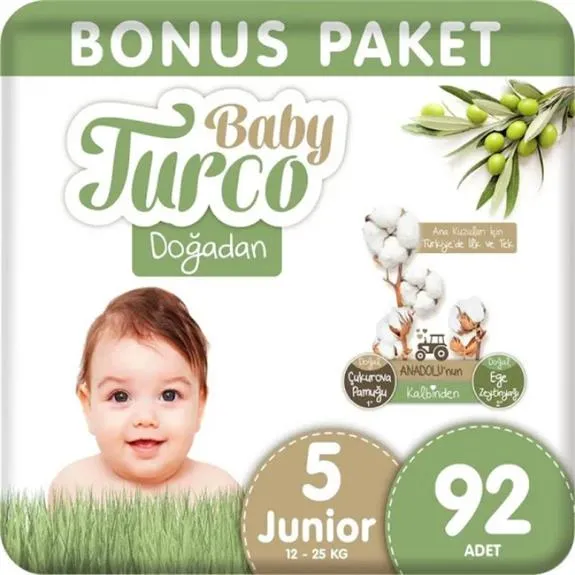 Baby Turco Doğadan Bebek Bezi Bonus Paket 5 No 92 Li