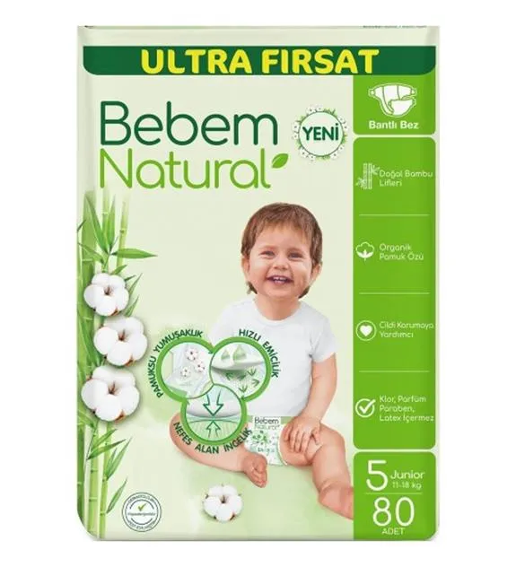 Bebem Natural Bebek Bezi Ultra Fırsat Paketi 5 No 80 Li