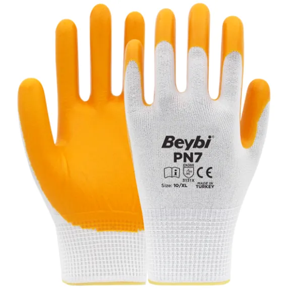 Beybi İşçi Eldiveni Beyaz Sarı Pn7