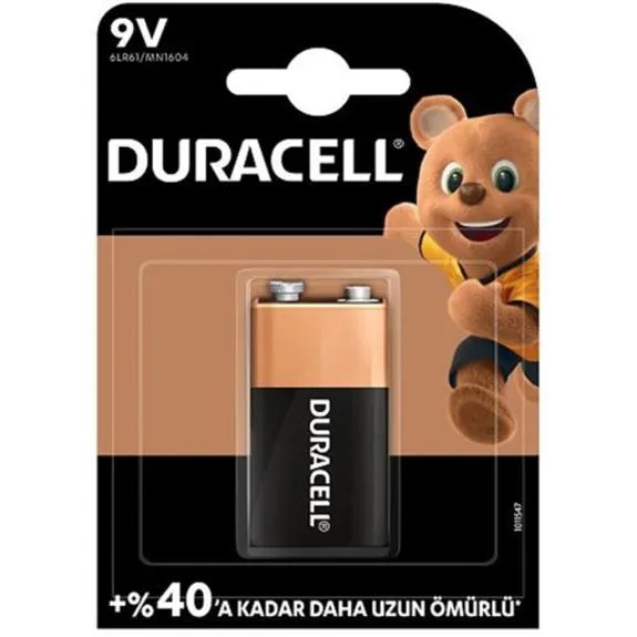 Duracell Alkalin 9V Pil