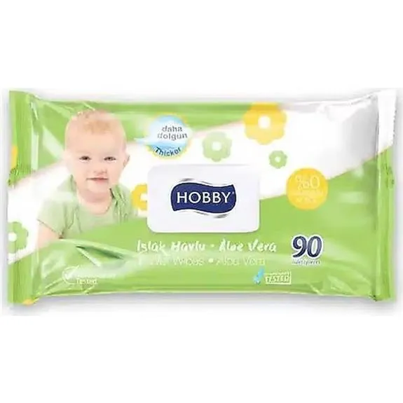 Hobby Kapaklı Aloe Vera Islak Havlu 90 Lı