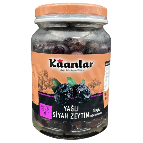 Kaanlar Siyah Zeytin 1 Kg Pet 291-320 Ad/Kg S Boy