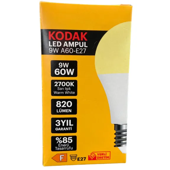 Kodak Led Ampul 9W Sarı Işık