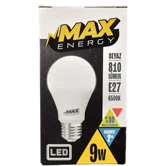 Max Energy Led Ampul 9W Beyaz A60 Max-F001