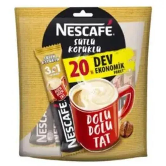 Nescafe 3 Ü 1 Arada Sütlü Köpüklü 20 Li Paket 348 Gr