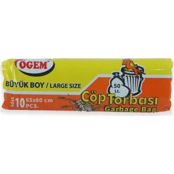 Ögem Çöp Torbası Büyük Boy 10 Lu Mavi