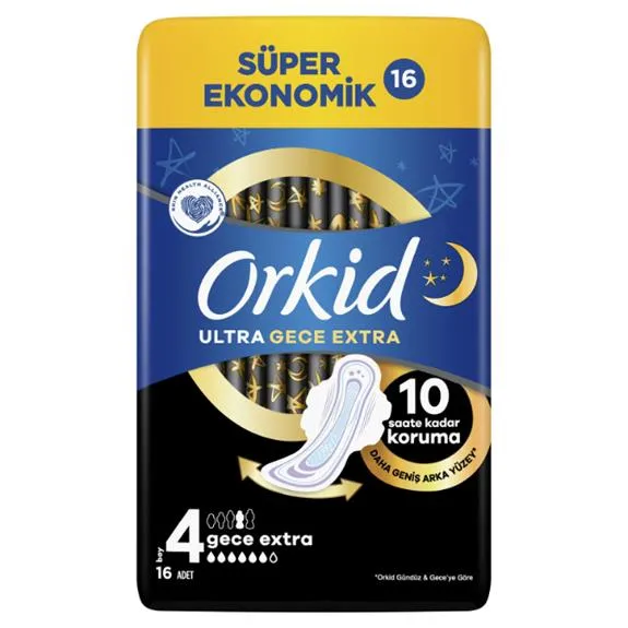 Orkid Ultra Quadro 4 No Gece Ekstra 16 Lı