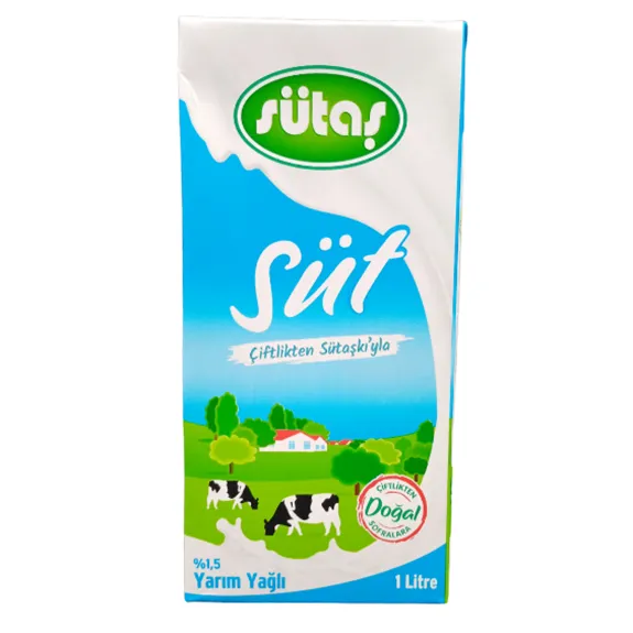 Sütaş Yarım Yağlı Süt 1 Lt