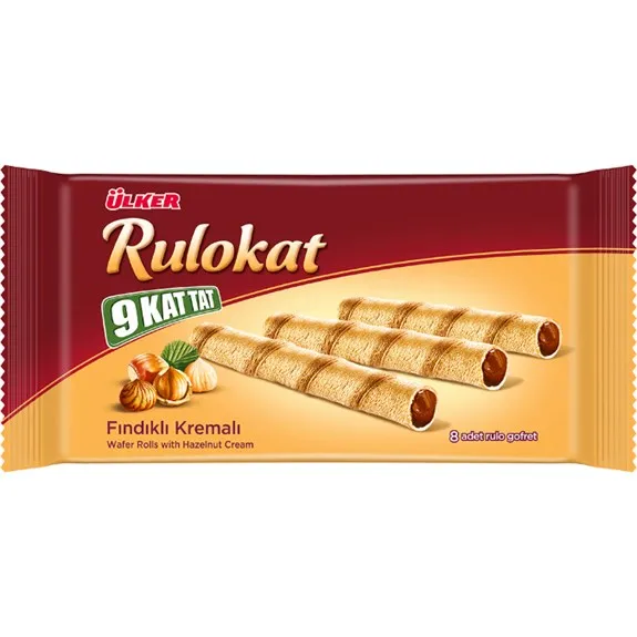 Ülker 9 Kat Tat Rulokat Fındıklı Kremalı Rulo Gofret 42 Gr