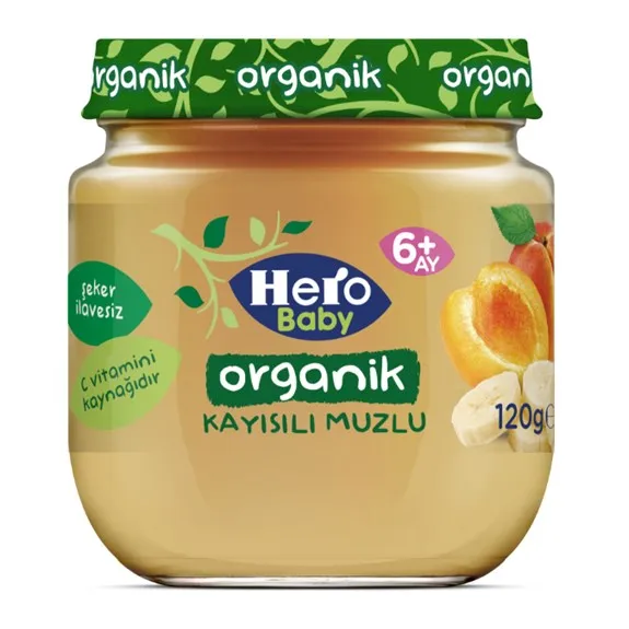 Ülker Hero Baby Organik Kayısı Muzlu Kavanoz Maması 120 Gr